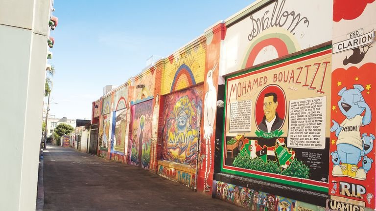 Colorful murals brighten San Francisco's Mission District