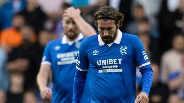 Joe Rothwell looks dejected after leaving Ibrox stadium post-match.