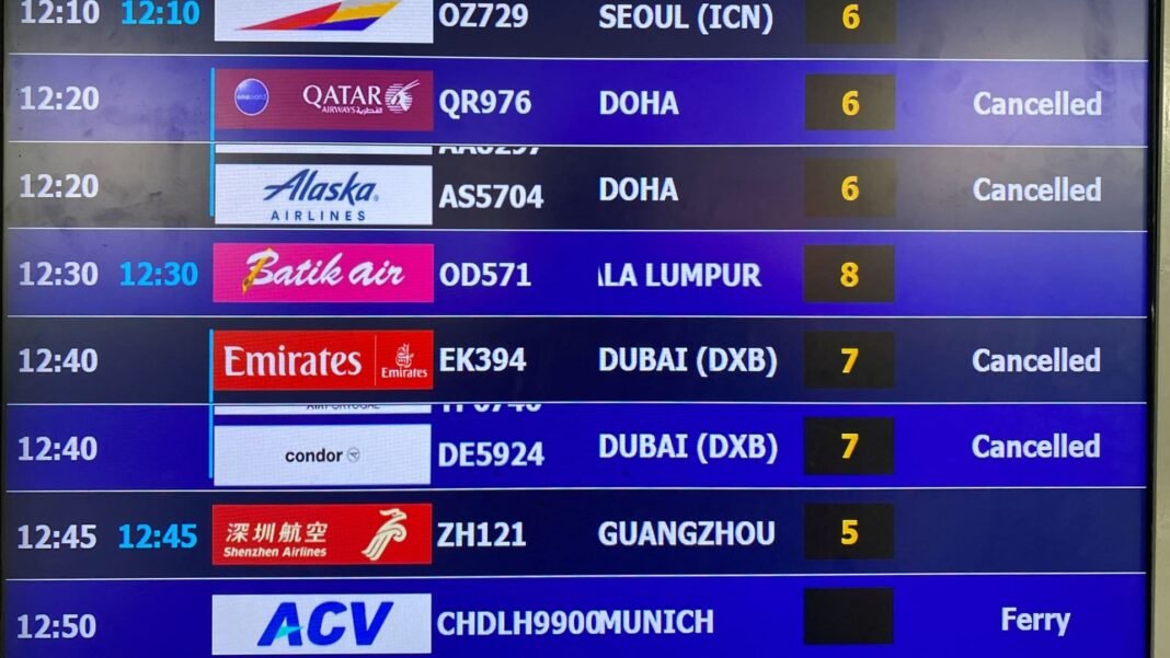 Travel stocks fall after thousands of flights grounded following Iran strikes