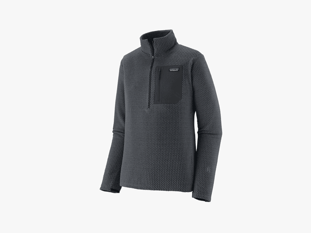 Grid fleece pullover designed for active use