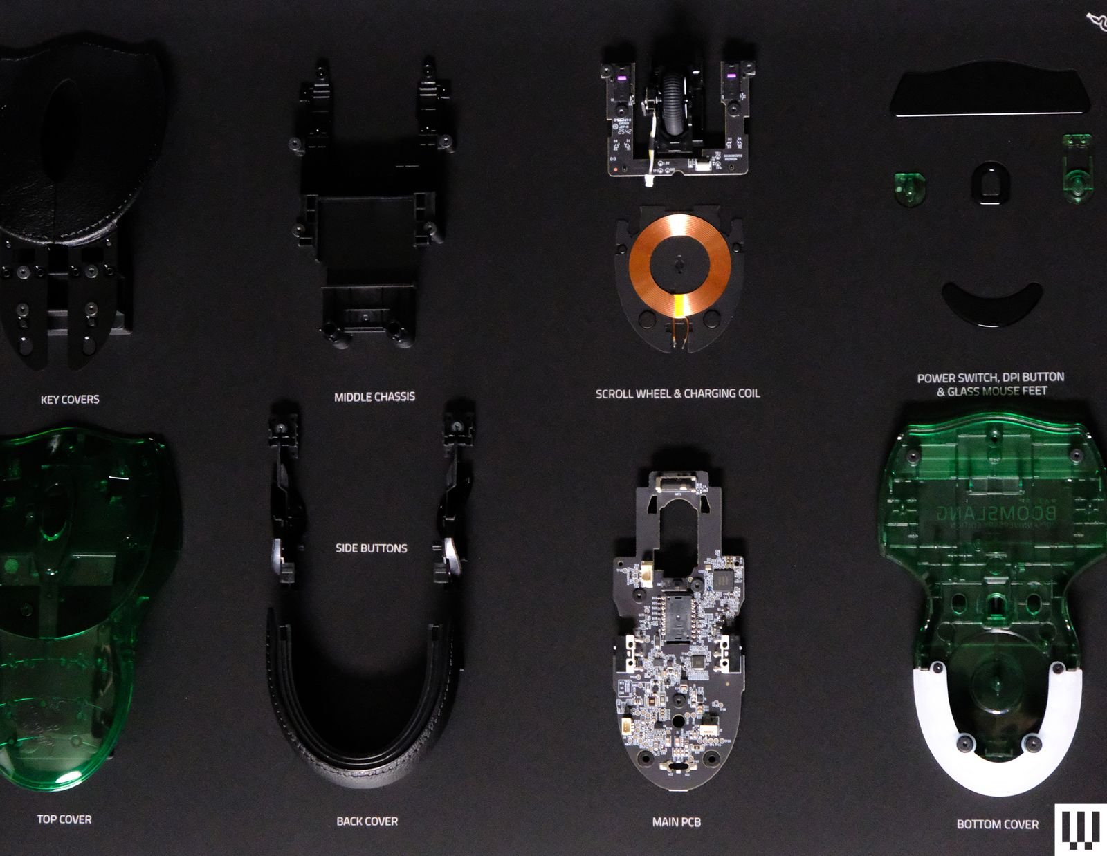 Internal view of Razer Boomslang components