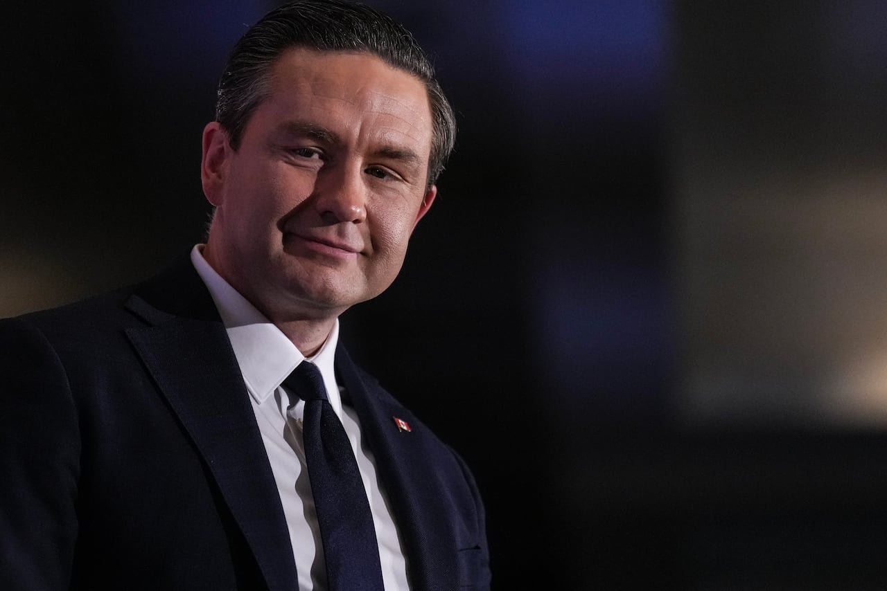 Pierre Poilievre speaking during an event