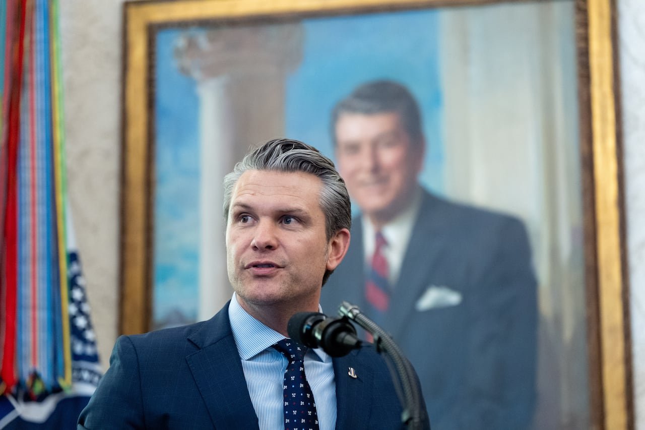 Military official addressing media