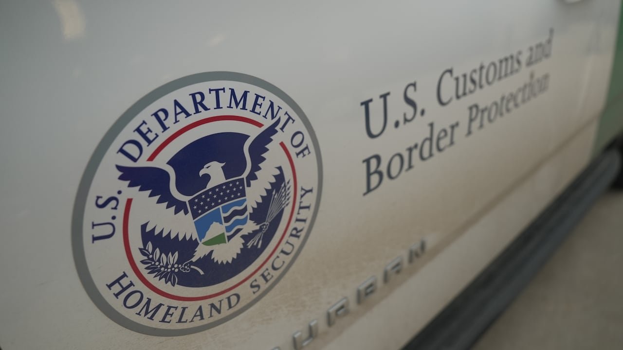 U.S Customs vehicle parked near Minnesota border