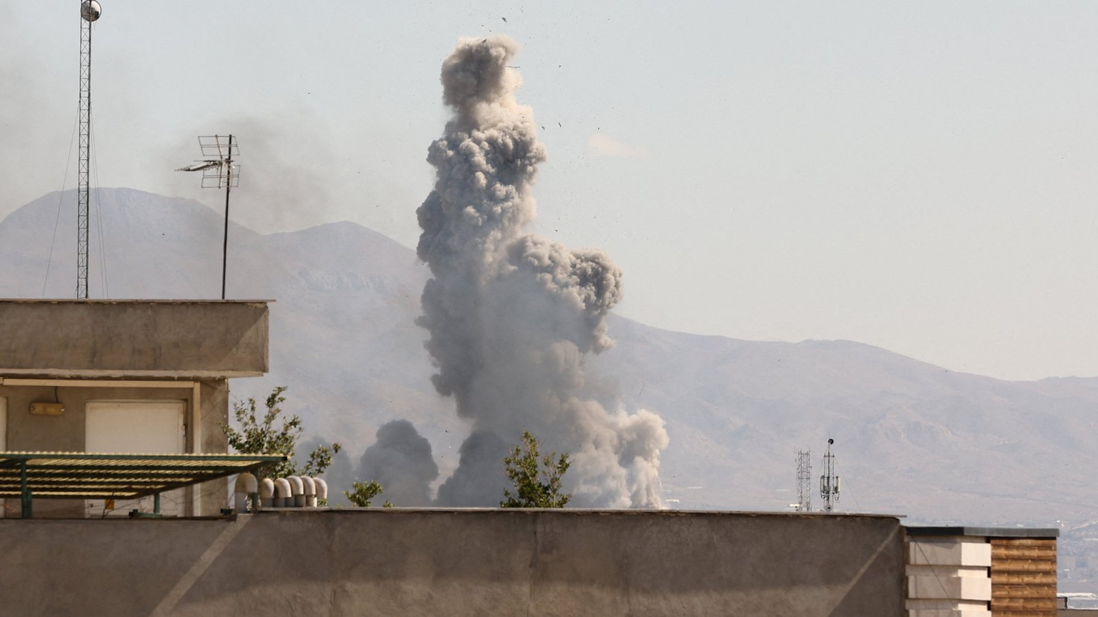 Smoke rising over tehran after airstrikes