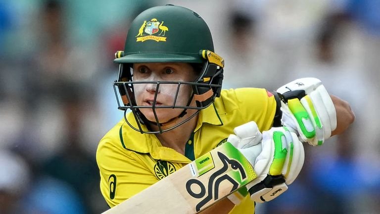 Australia's captain Alyssa Healy playing ODI cricket