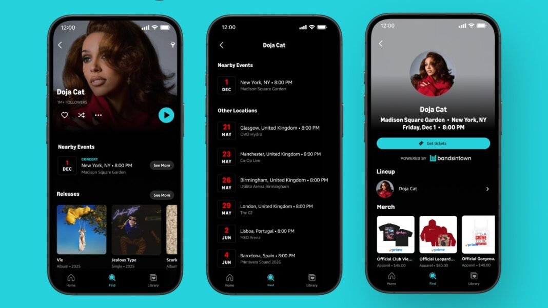 Amazon Music partners with Bandsintown for concert listings