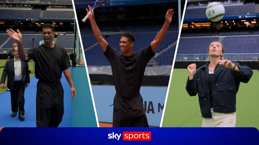 Bellingham shows off tennis skills as Swiatek showcases heading talent!