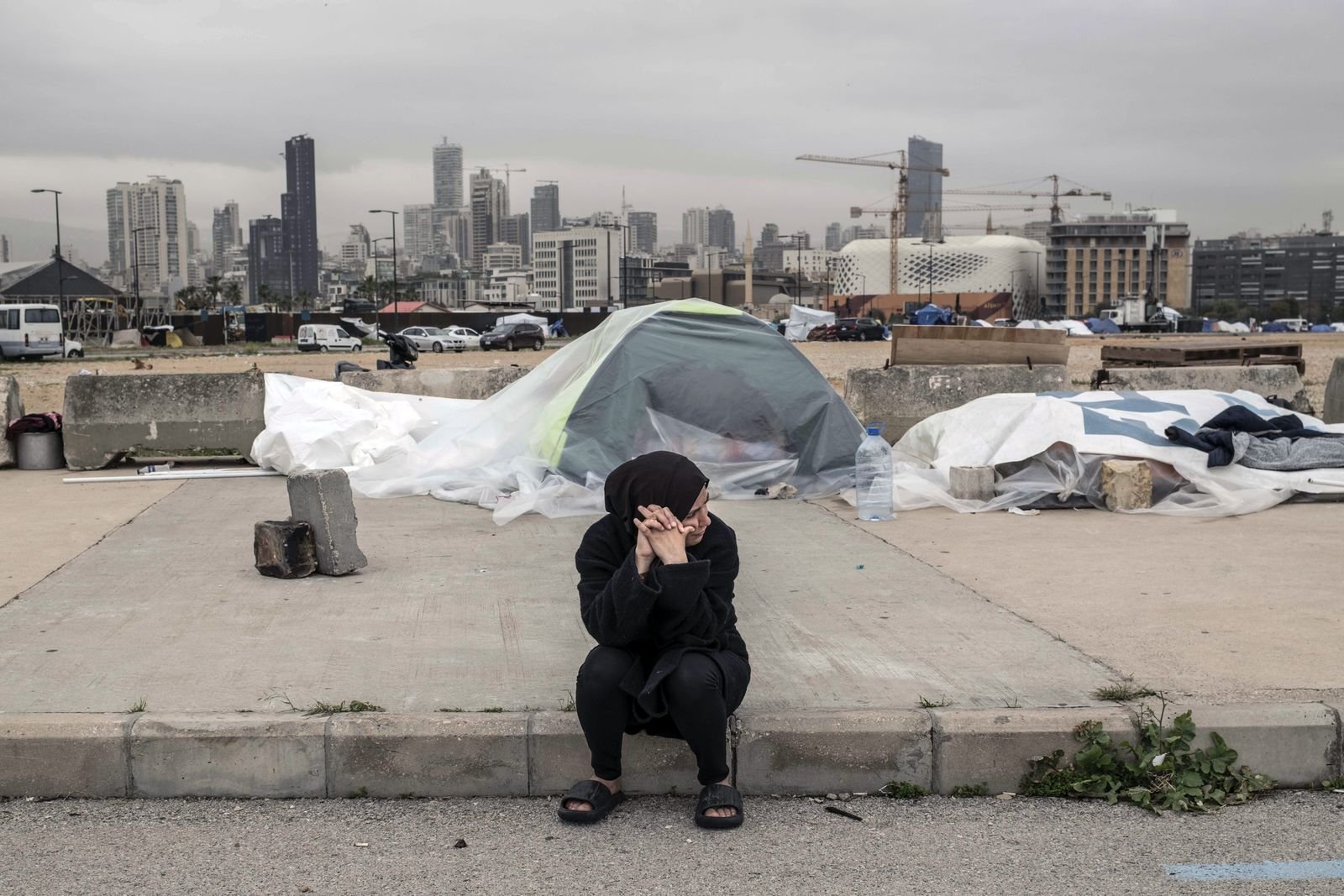 Families displaced by conflict seeking refuge