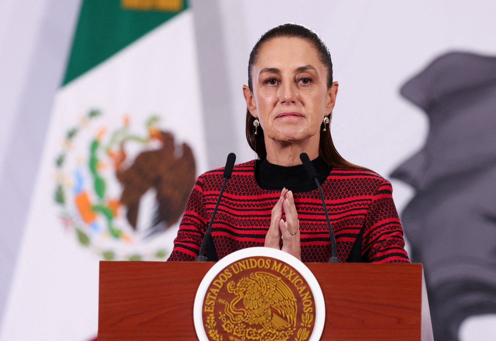 mexico's President Claudia Sheinbaum addresses media