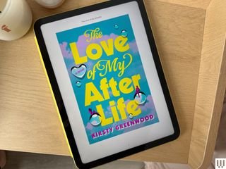 Front view of Apple iPad resting on table