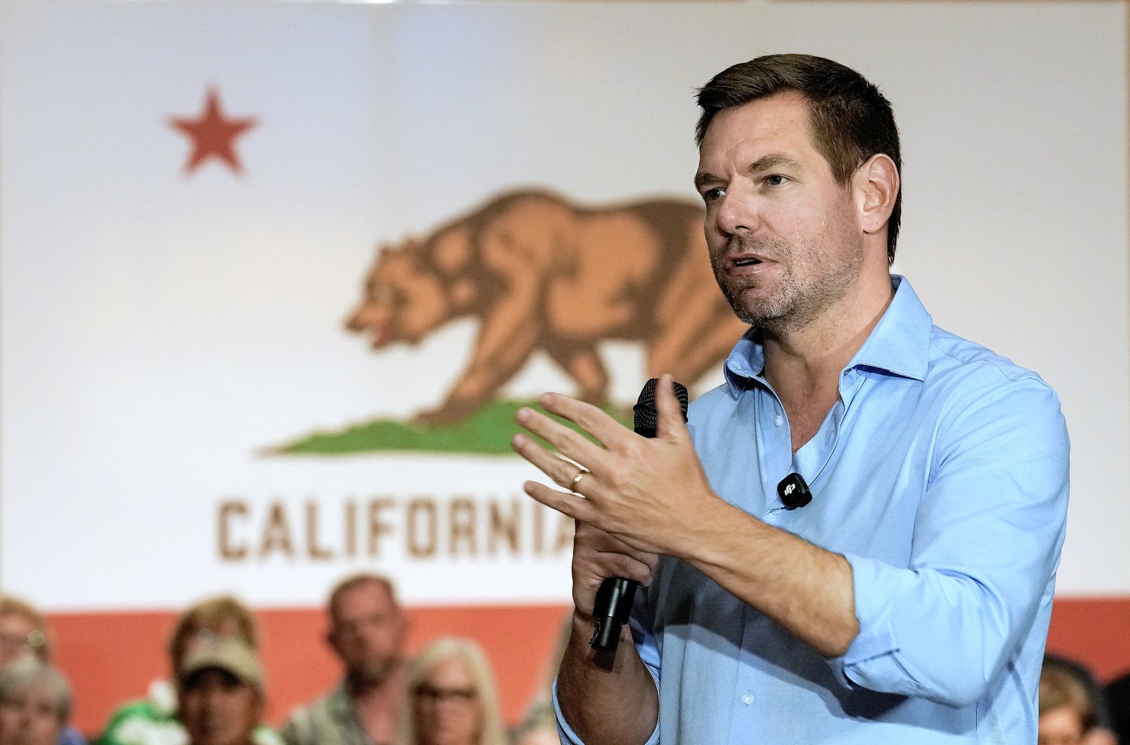 Eric Swalwell speaking at Sacramento town hall meeting