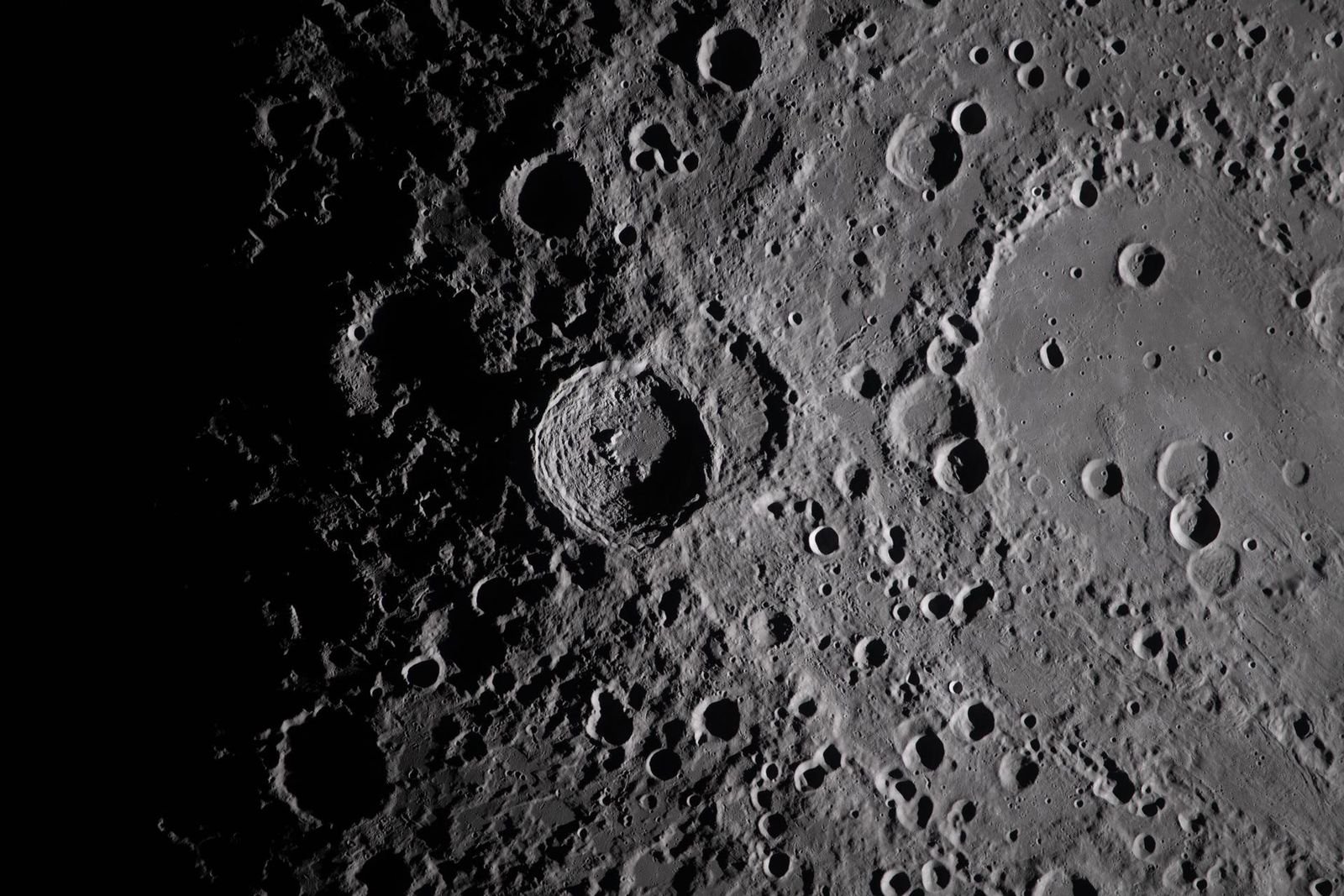 Vavilov crater on southern hemisphere of moon