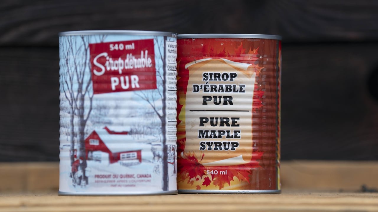 Assortment of maple syrup cans
