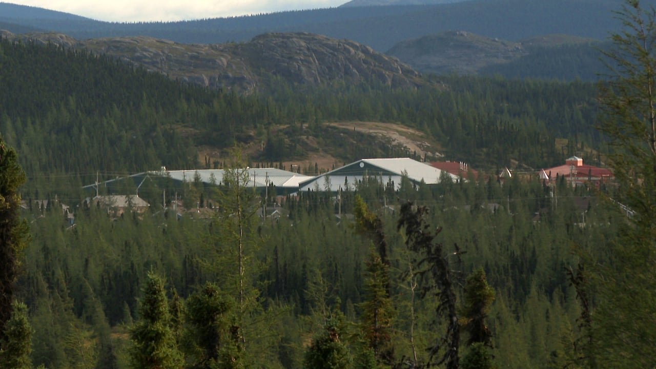 Natuashish community surrounded by forested landscape
