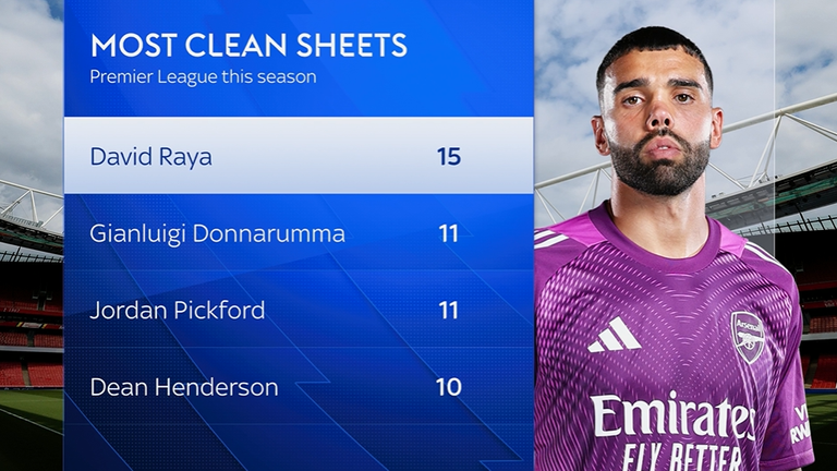 David leads Premier League clean sheets this season among keepers
