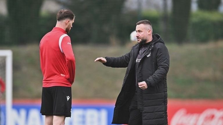 David Webb engaged during training sessions with Georgian squad