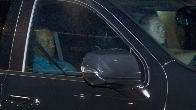 Tiger Woods leaving Martin County Jail after DUI arrest
