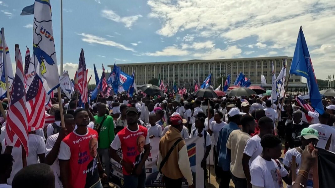 DRC protest in support of US sanctions against former president