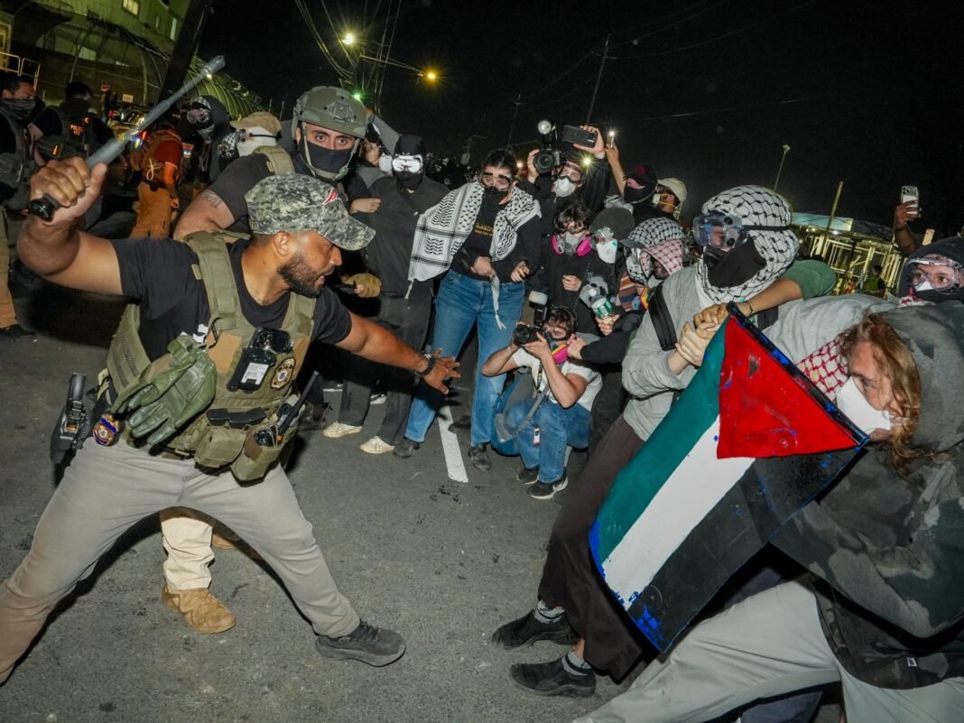 Blazing Fury: Intense Protests Ignite Outside Delaney Hall Immigrant Detention Center in the US