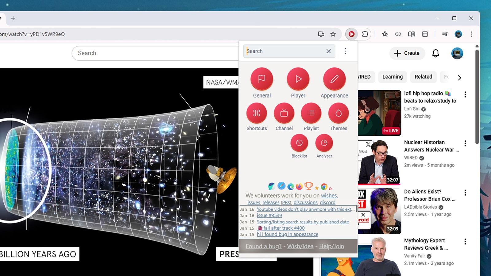 Improve YouTube extension hiding sidebar elements
