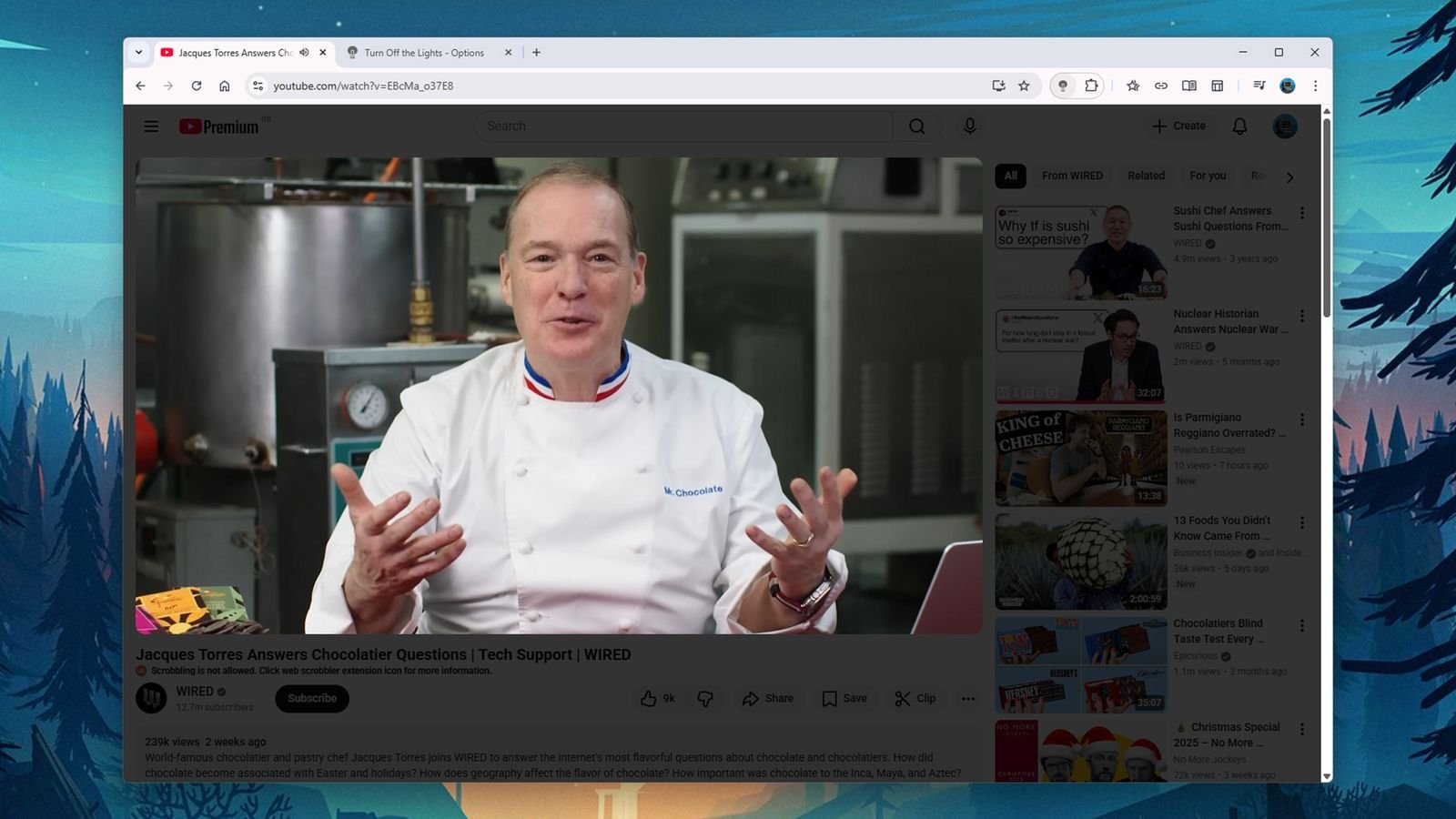 Turn off the Lights dimming effect around active video player