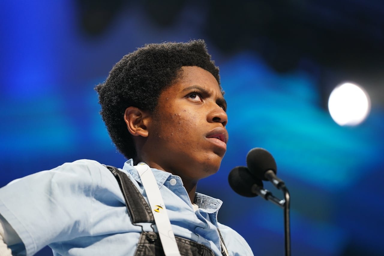 Focused finalist preparing for next word