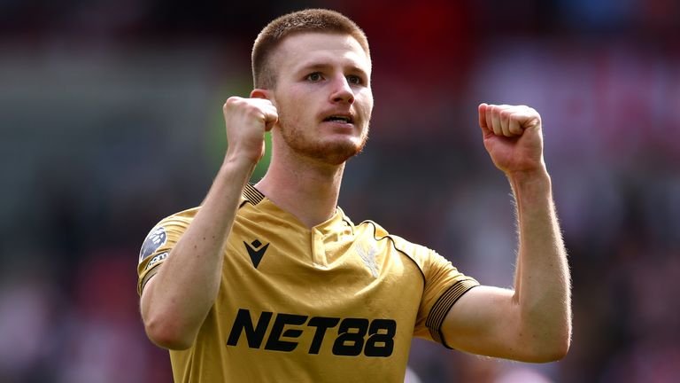 Adam Wharton celebrates goal vs Brentford