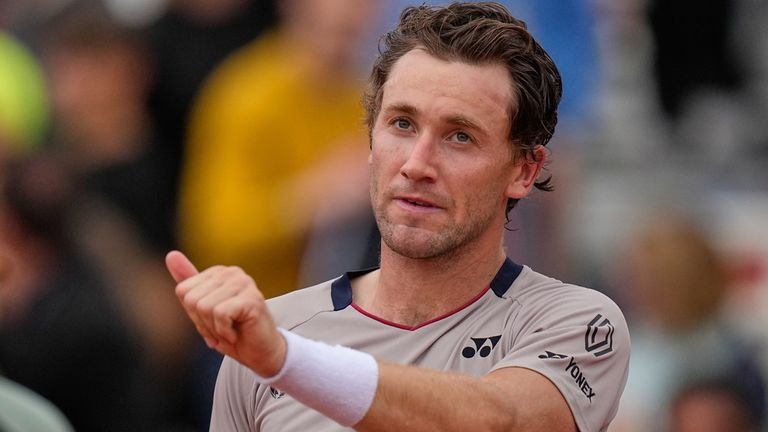 Casper Ruud celebrating victory