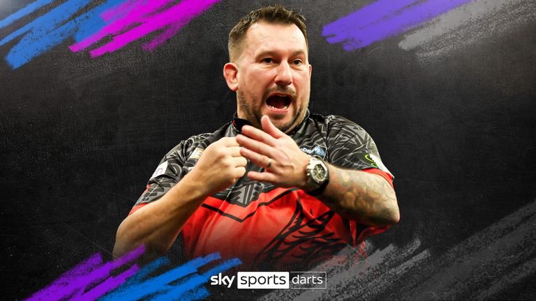 Jonny Clayton competing in Premier League Darts