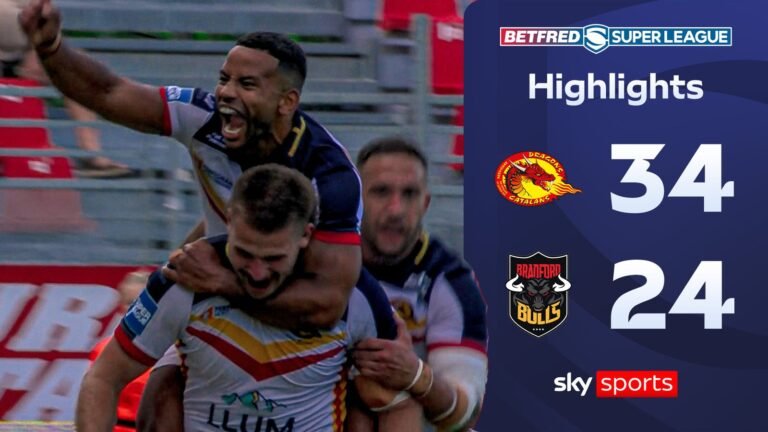 Epic Clash Unfolds: Catalans Dragons Dominate Bradford Bulls 34-24 in Super League Thriller!