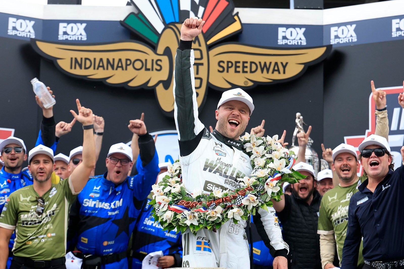 Felix Rosenqvist celebrating victory