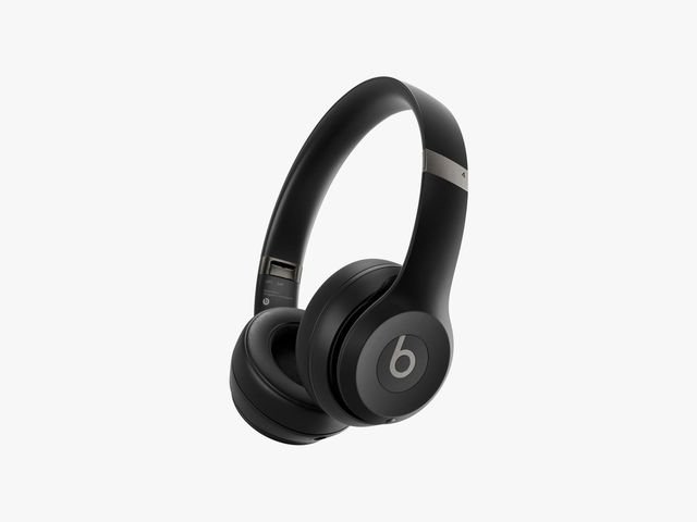 Side view of slim black over-the-ear headphones