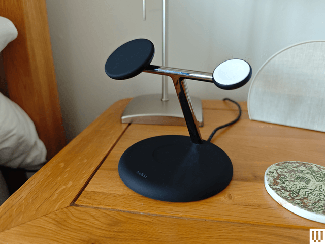 Belkin's sleek black chrome wireless charging stand
