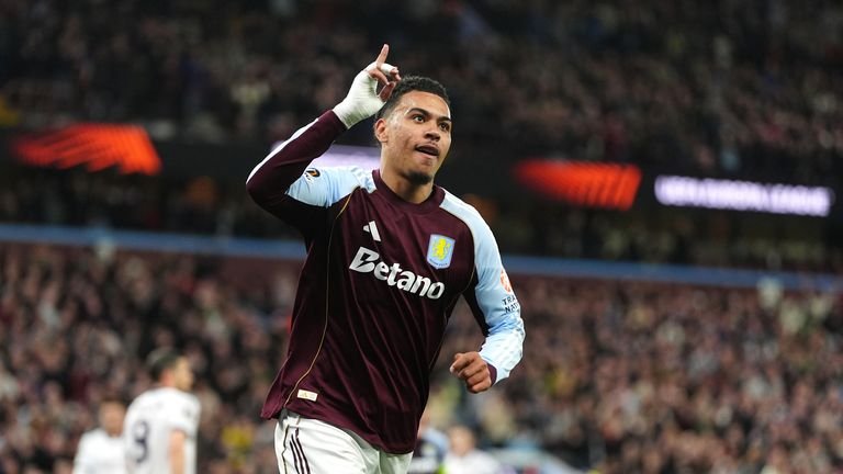 Morgan Rogers celebrating a goal for Aston Villa