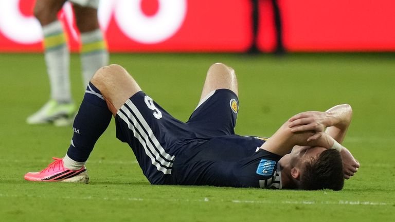 Kieran Tierney reacts after loss