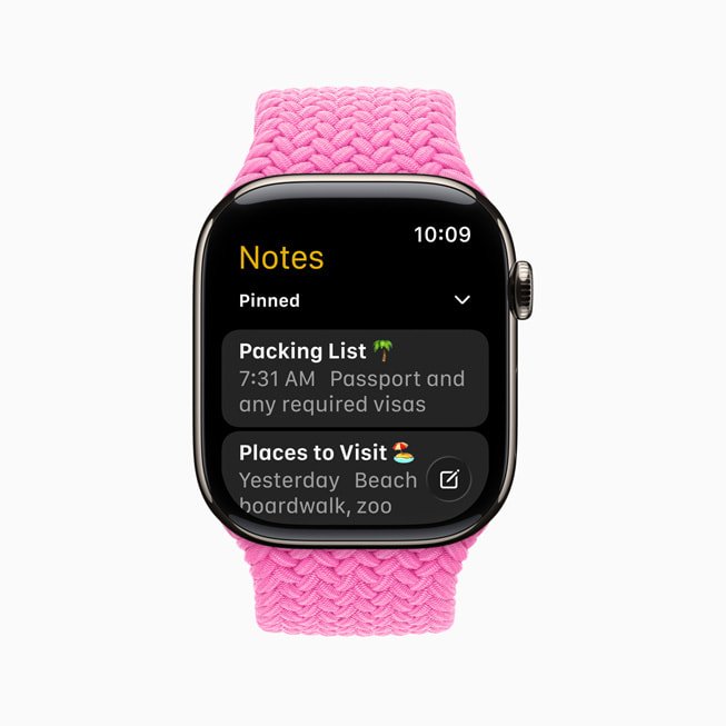 Notes request running on Apple Watch