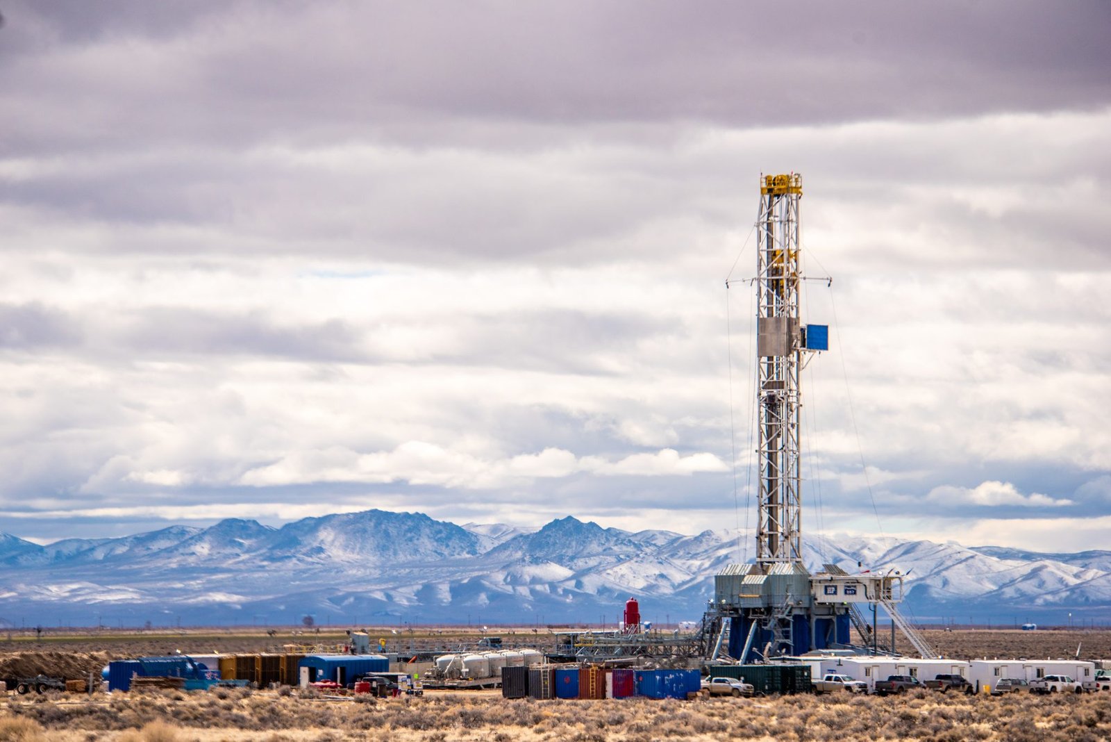 Geothermal drilling rig extracting energy from earth