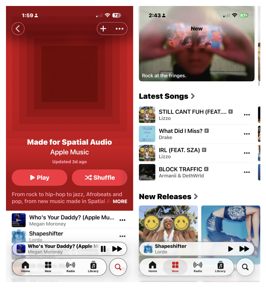 Comparison between iOS 26 beta 2 and beta 3 interfaces
