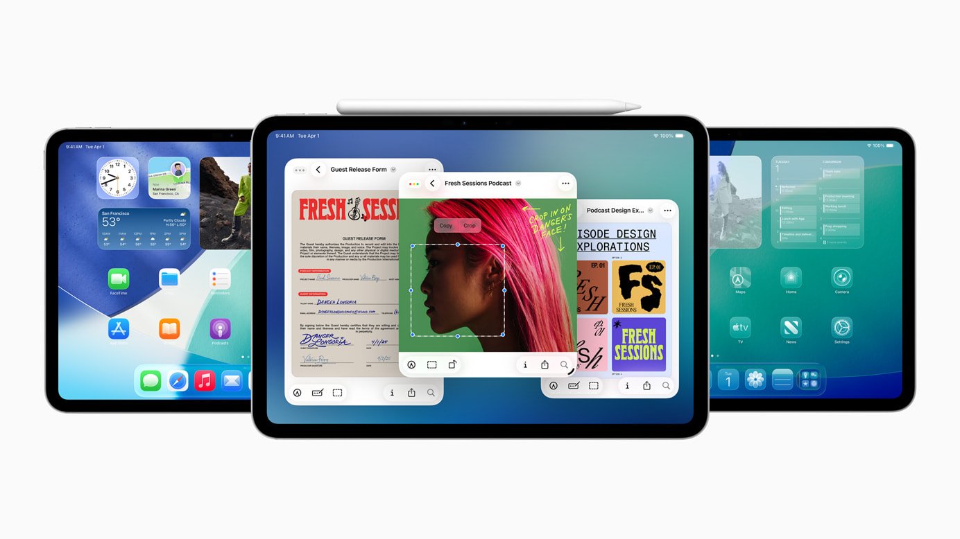iPad running new OS interface