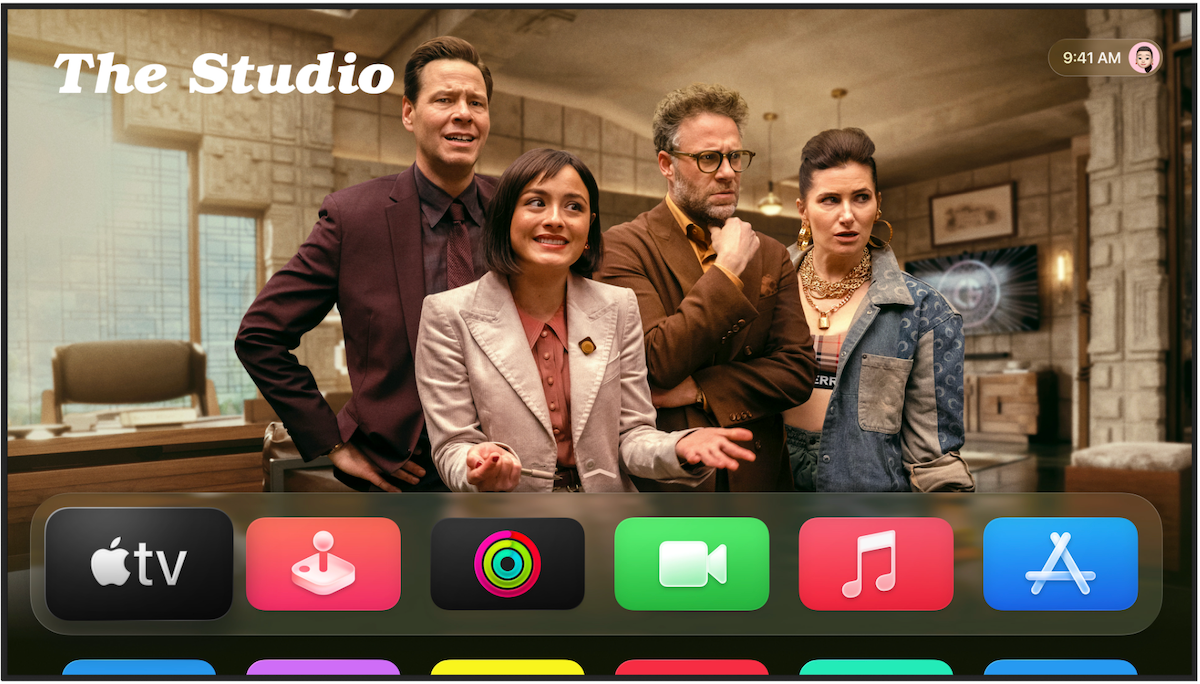 Apple TV interface showing profile selection screen