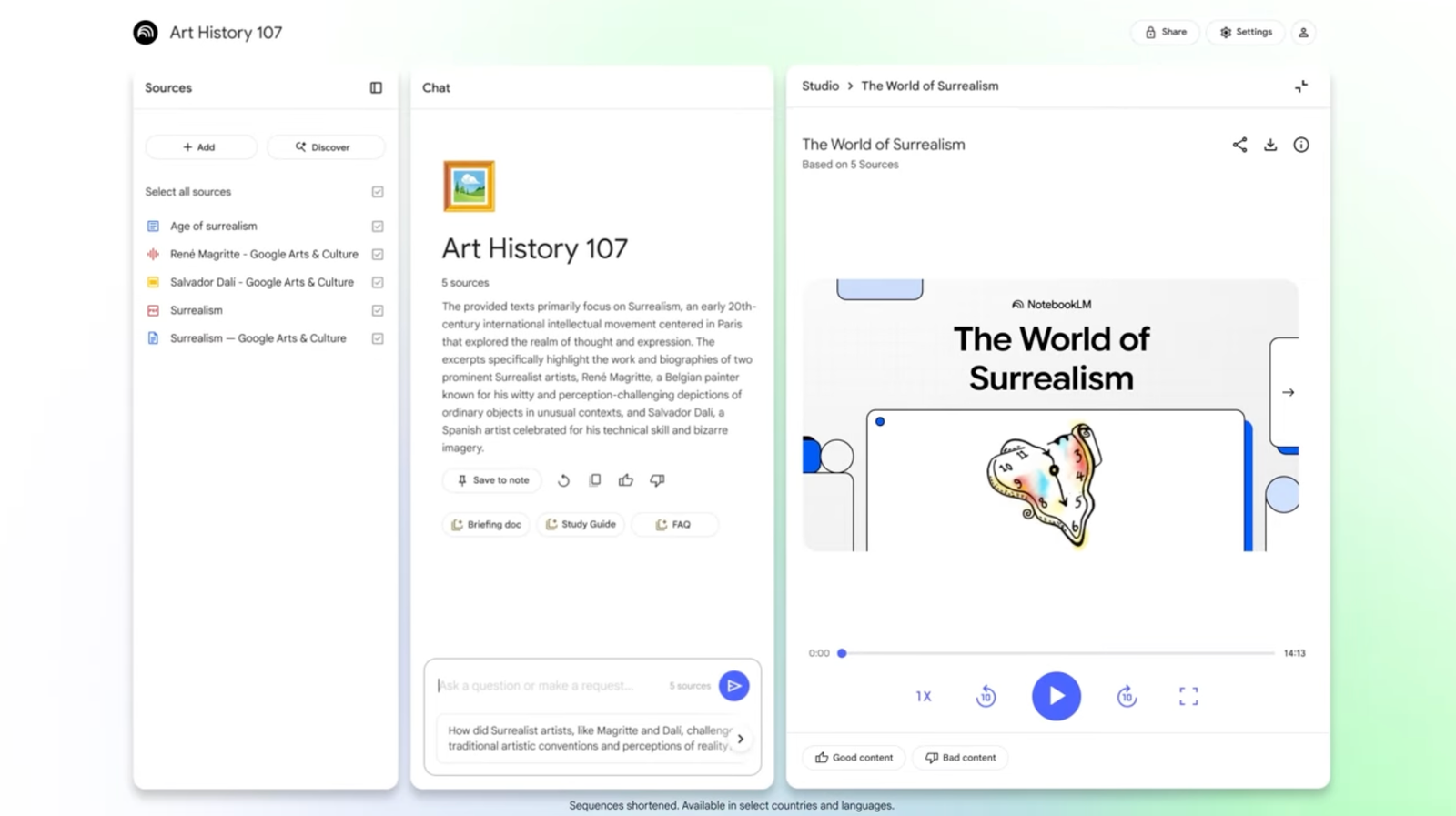 Screenshot showing Google's NotebookLM interface featuring Video Overview creation