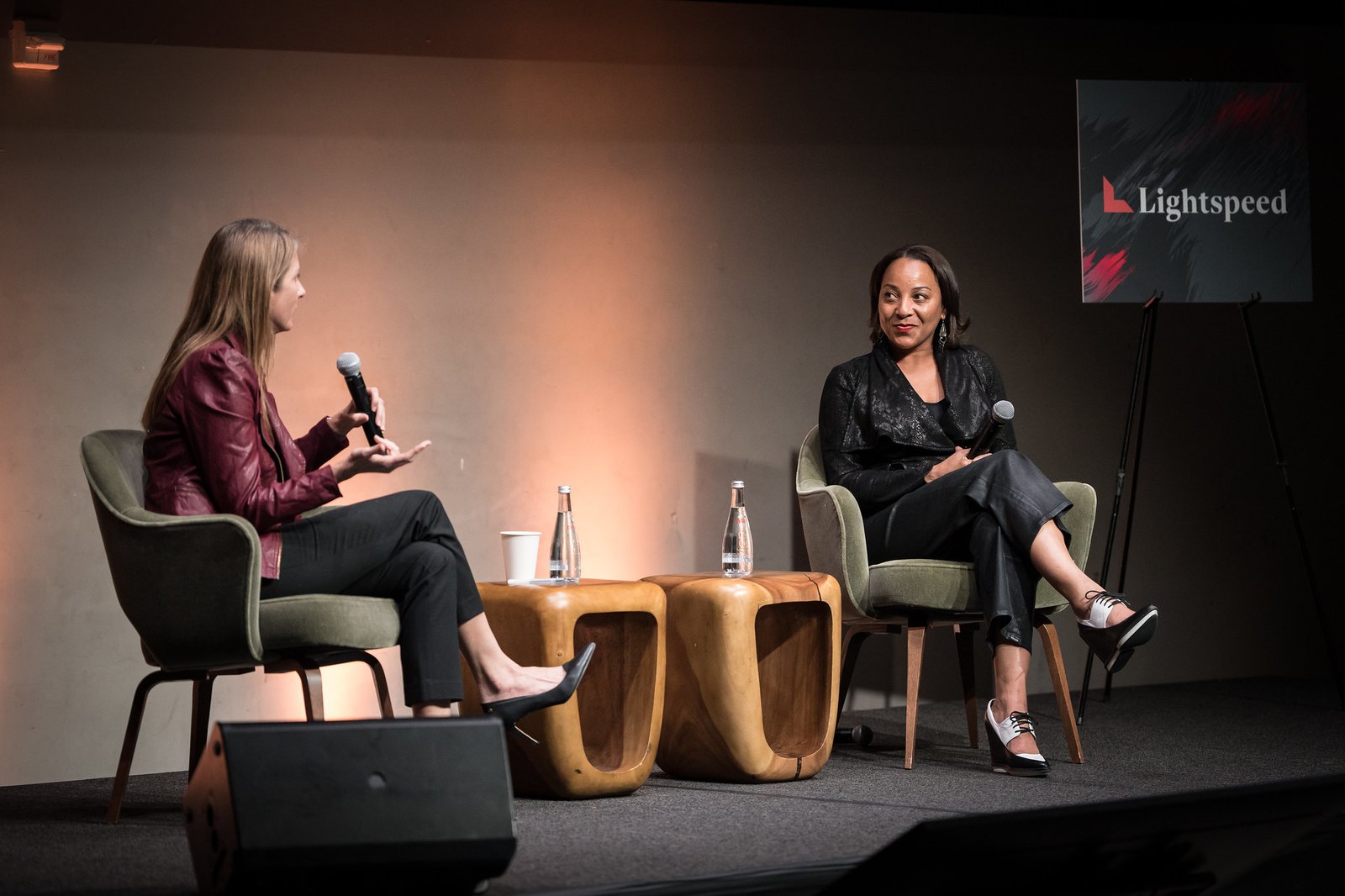 Tekedra Mawakana delivering keynote speech at industry event