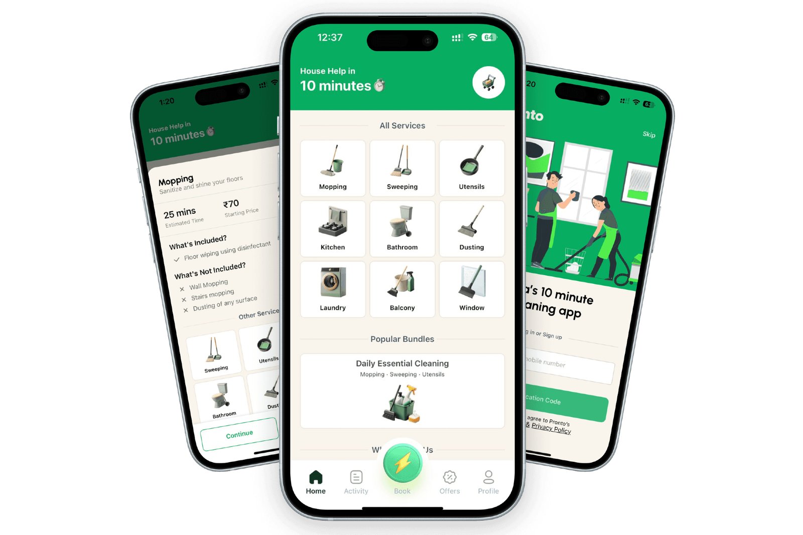 Screenshot of Pronto App interface
