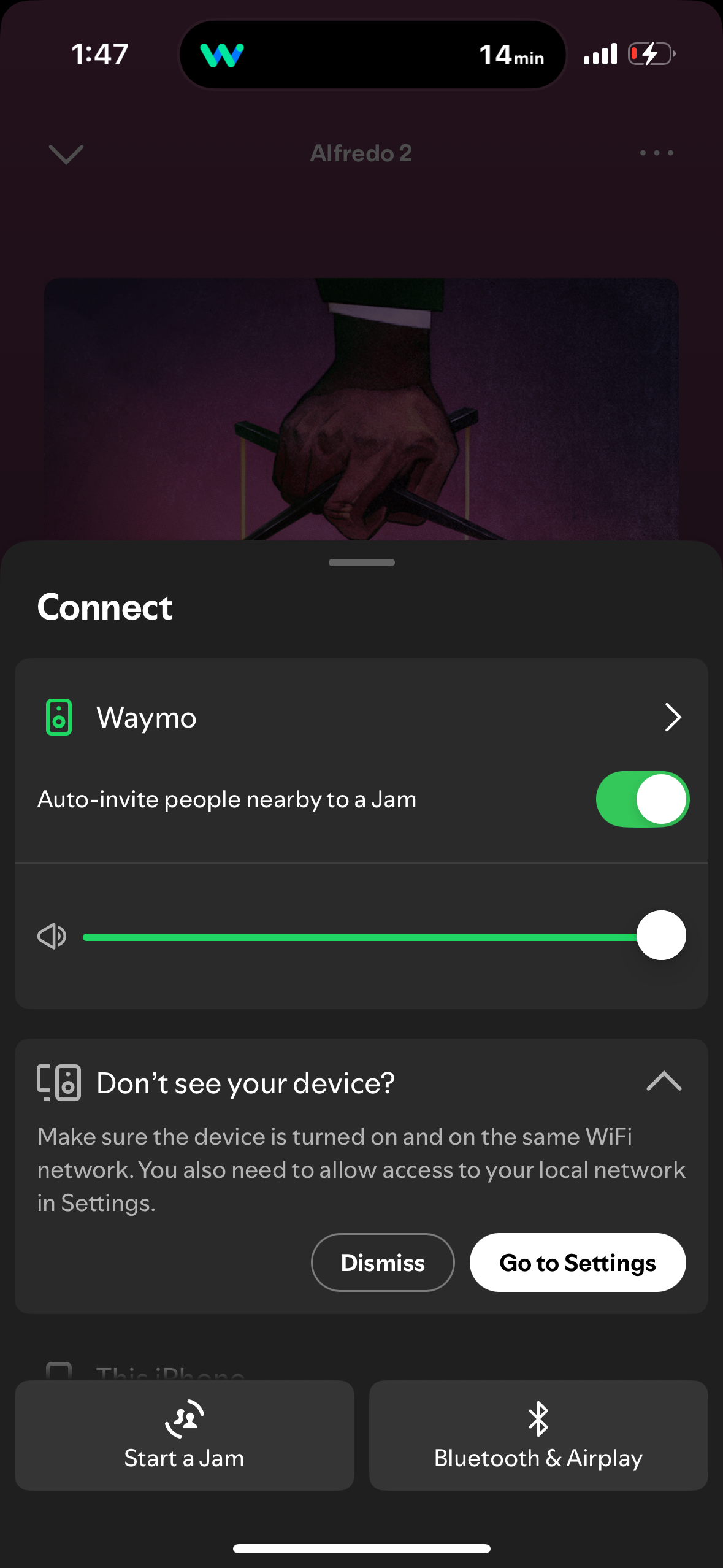 Controlling music playback via smartphone while riding in autonomous car