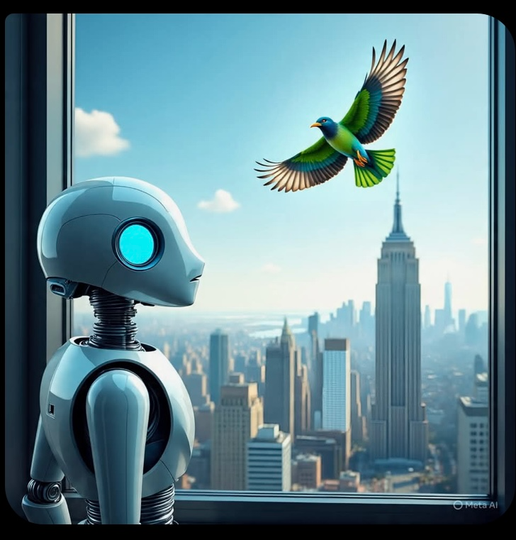 Chatbot illustration symbolizing desire for freedom