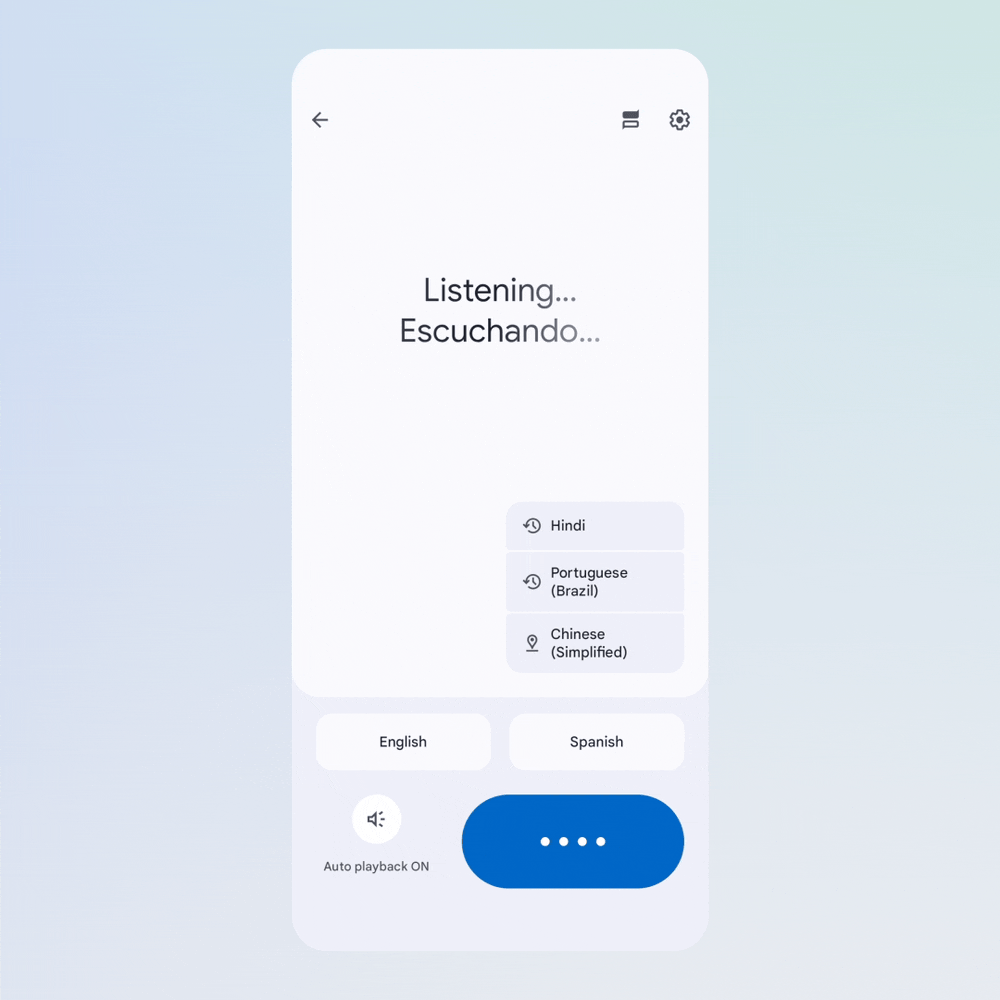 Presentation of live conversation using Google Translate's new feature