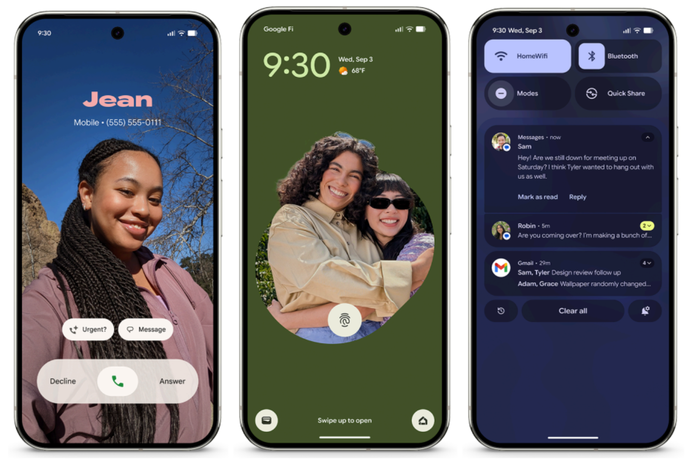 Pixel phone showcasing Material You Expressive features