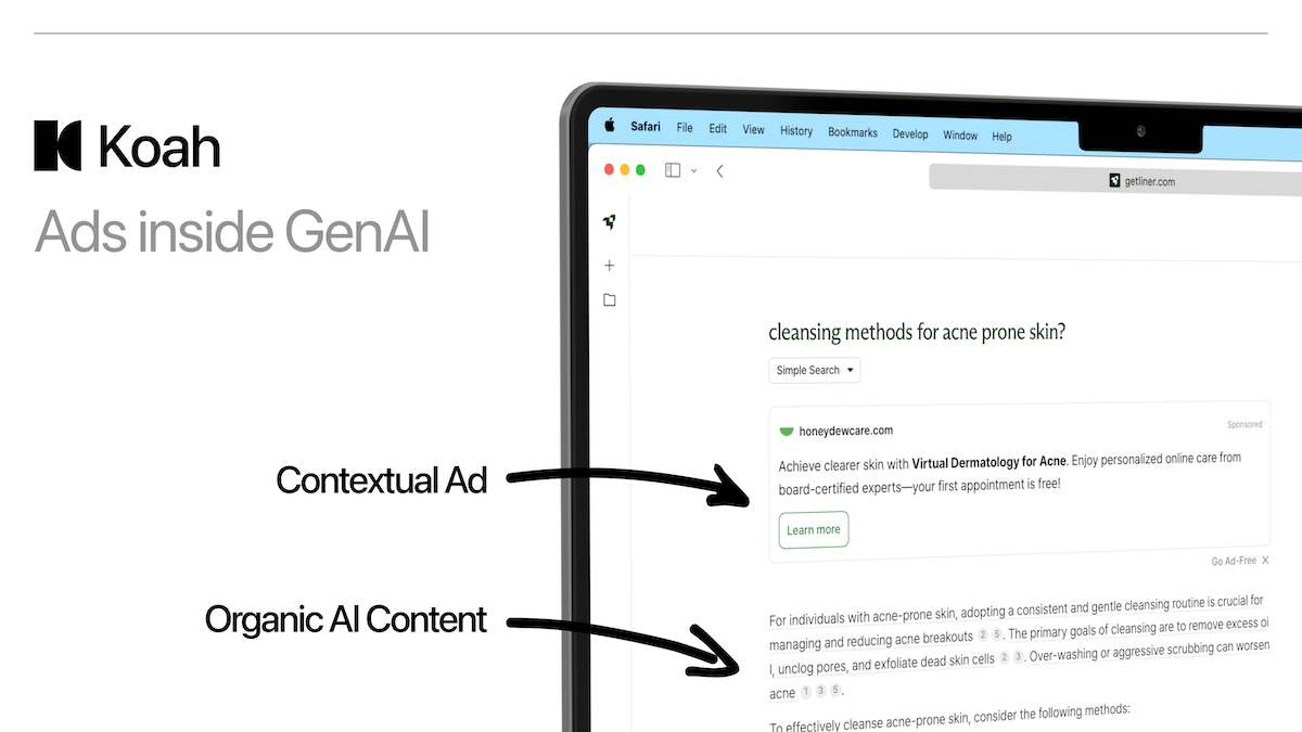 Example of an ad integrated into an AI chat app