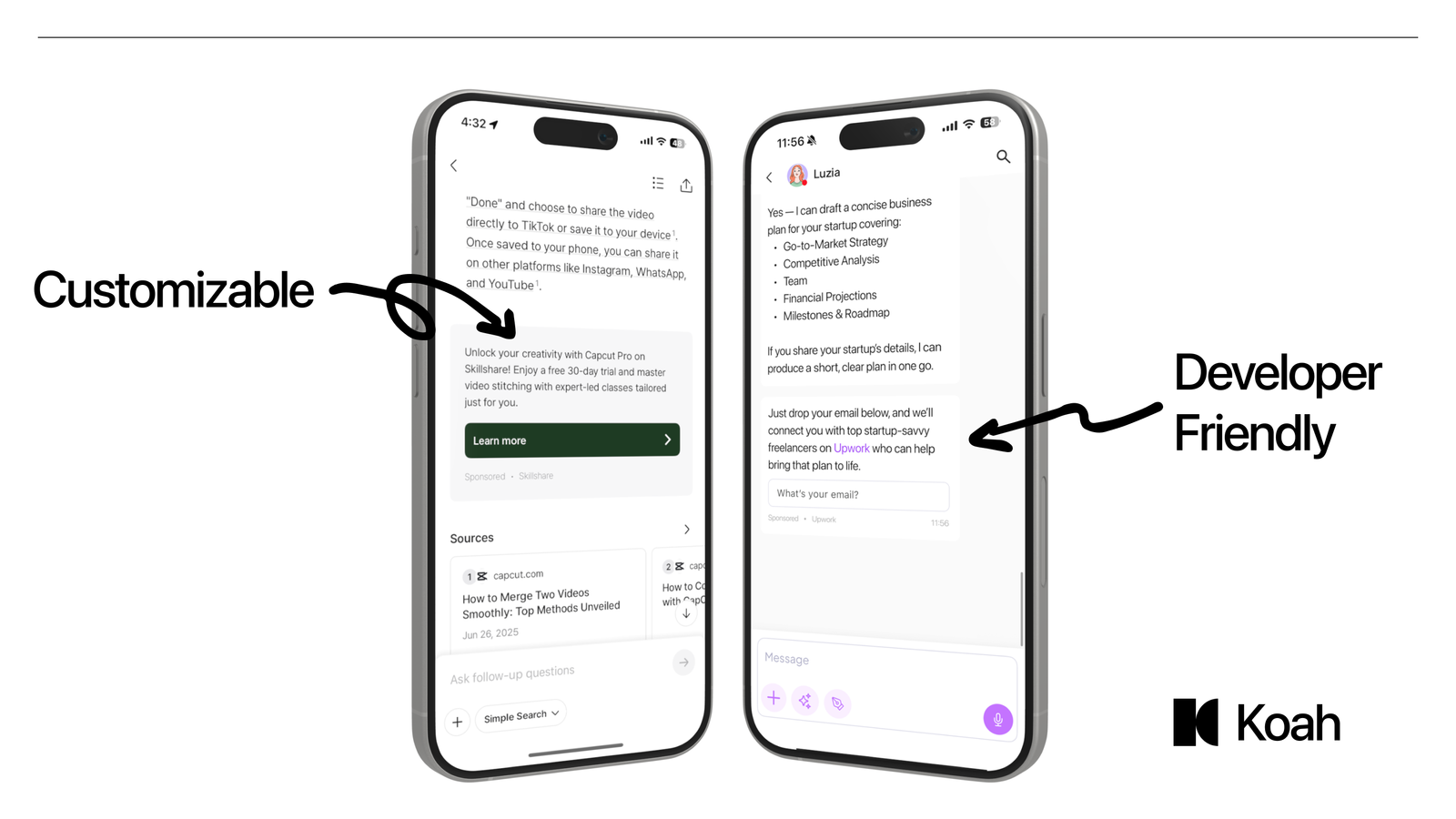 Advertising integration example in an interactive chatbot